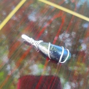 Unisex 925 sterling silver shungite Helix wrapped heavy duty pure silver wire